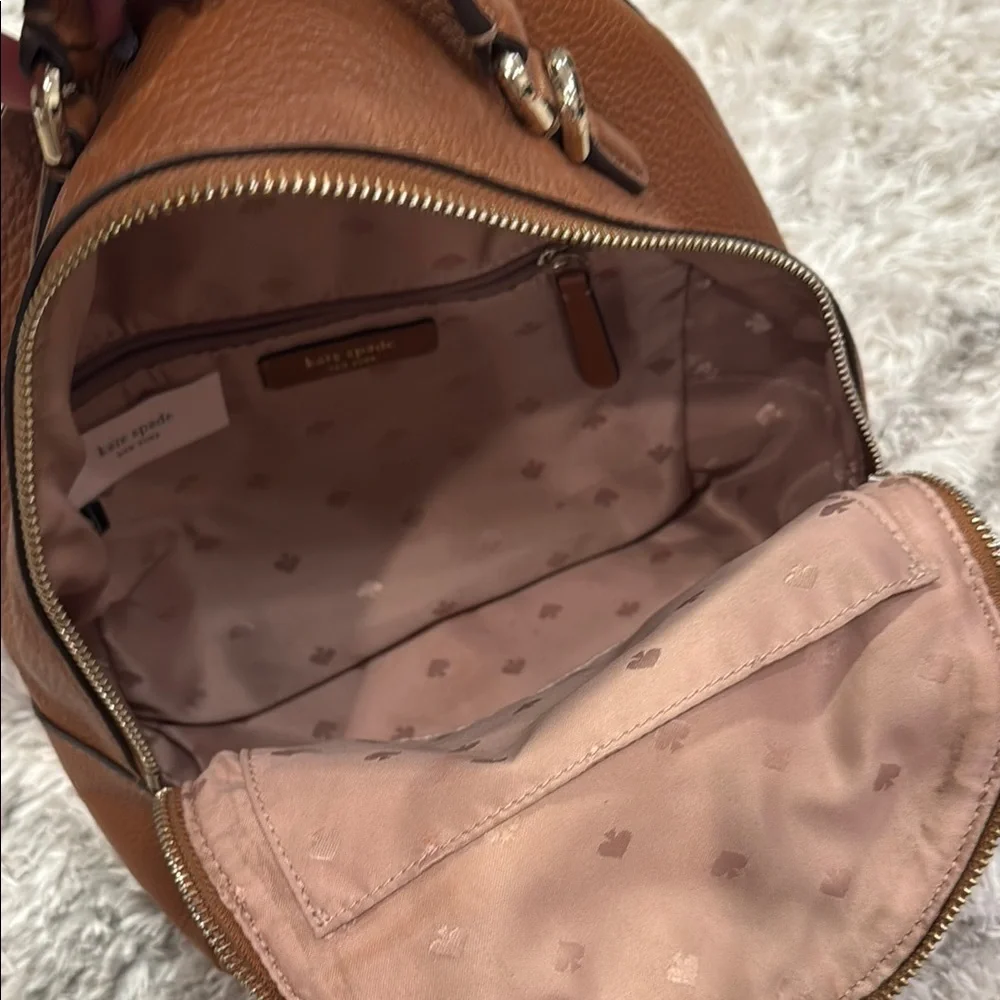 Kate Spade Cognac Leather Mini Backpack - Picture 3 of 16